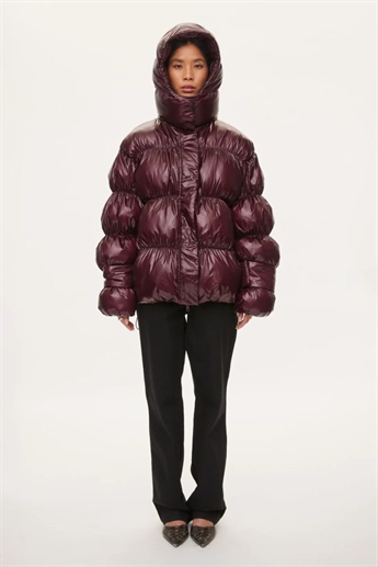 Oval Sqaure - Active Hood Jacket, Dark Burgundy